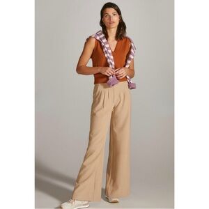 Anthropologie Maeve Wide-Leg Pleated Trousers